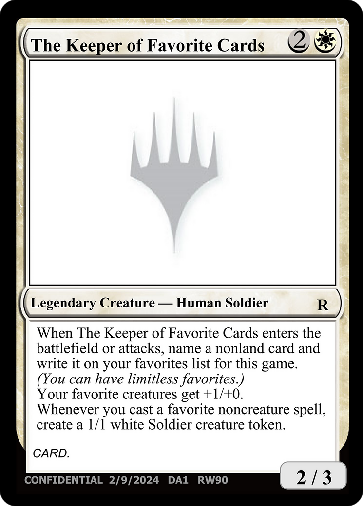 The Keeper of Favorite Cards (UNK-RW90) - Unknown Event