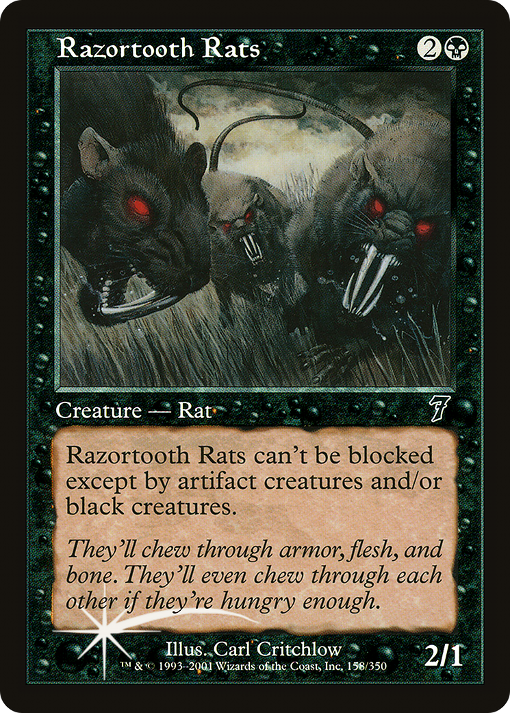 Razortooth Rats (7ED-158) - 7th Edition