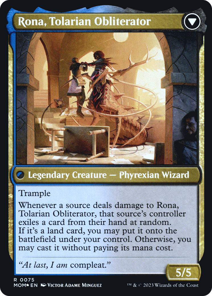 Rona, Herald of Invasion // Rona, Tolarian Obliterator (PRE-075) - March of the Machine Promos Foil