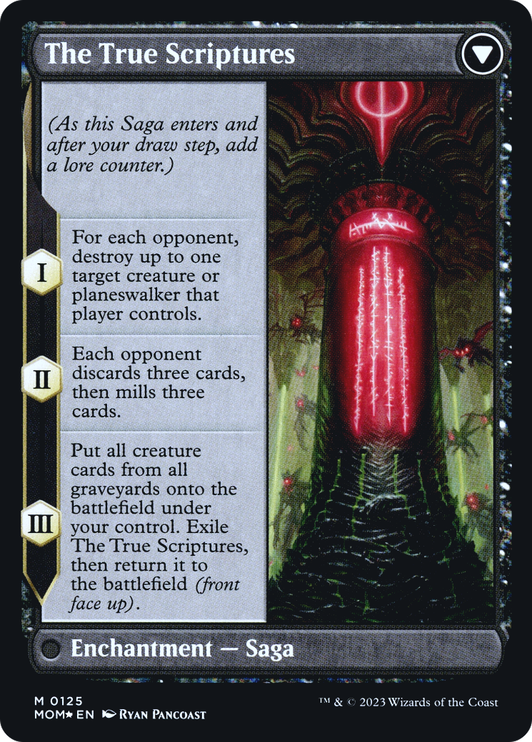 Sheoldred // The True Scriptures (PRE-125) - March of the Machine Promos Foil
