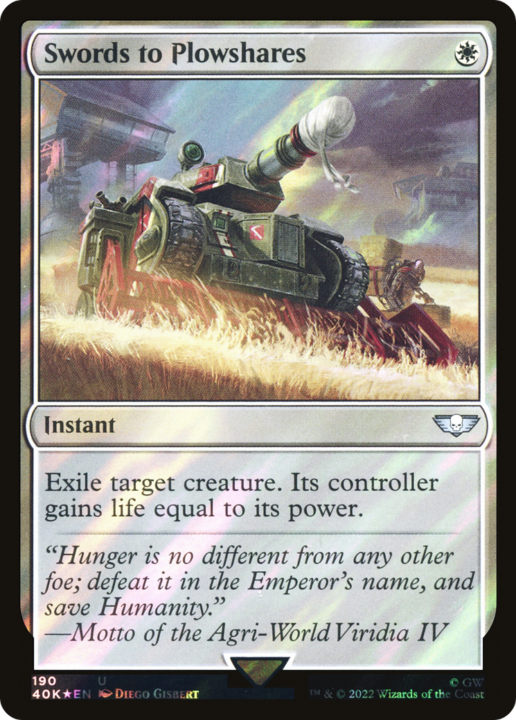 Swords to Plowshares (40K-190) - Warhammer 40,000 Commander Foil