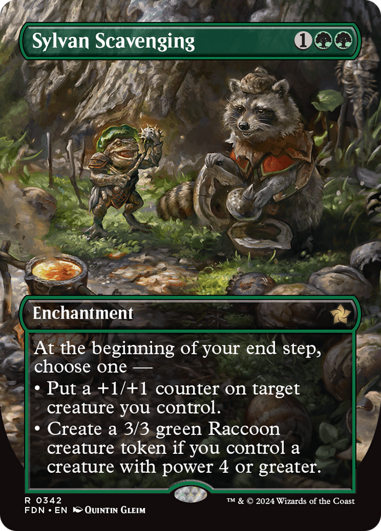 Sylvan Scavenging (FDN-342) - Foundations: (enchantment) (Borderless)