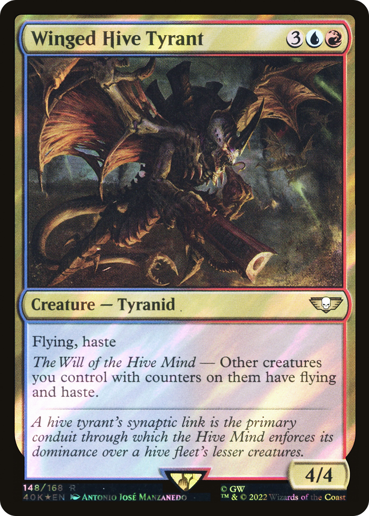 Winged Hive Tyrant (40K-148★) - Warhammer 40,000 Commander Foil