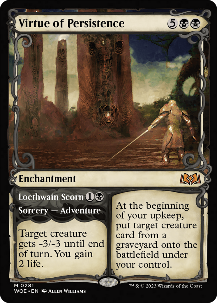 Virtue of Persistence // Locthwain Scorn (WOE-281) - Wilds of Eldraine: (Showcase) Foil