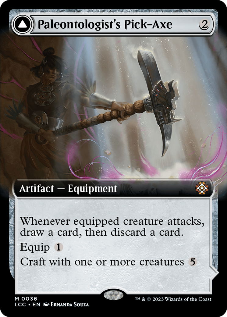 Paleontologist's Pick-Axe // Dinosaur Headdress (LCC-036) - The Lost Caverns of Ixalan Commander: (Extended Art) Foil