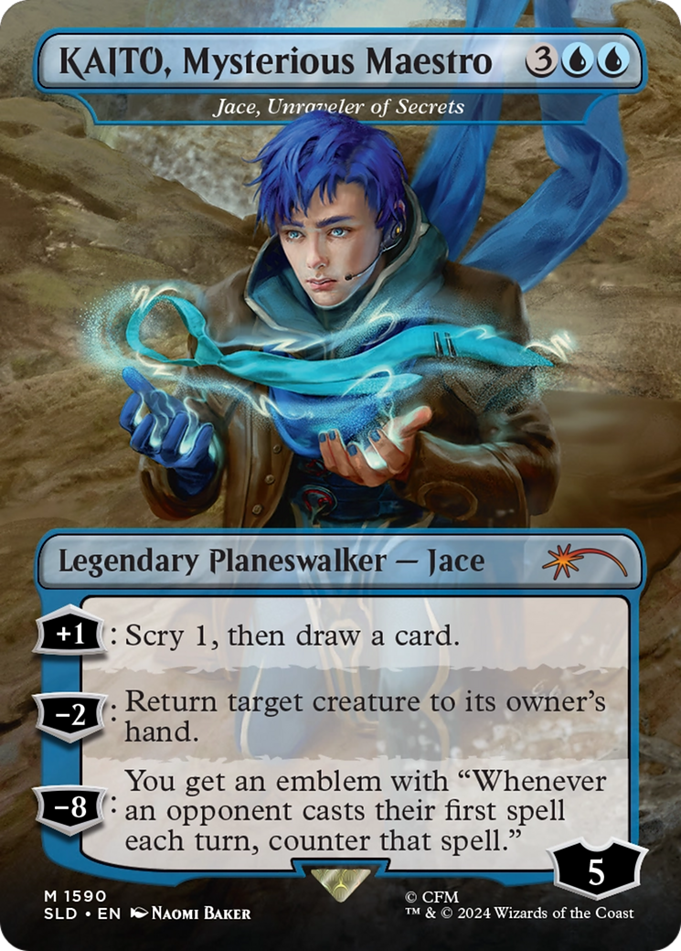 Jace, Unraveler of Secrets (SLD-1590) - KAITO, Mysterious Maestro (Borderless) Foil (Japanese)