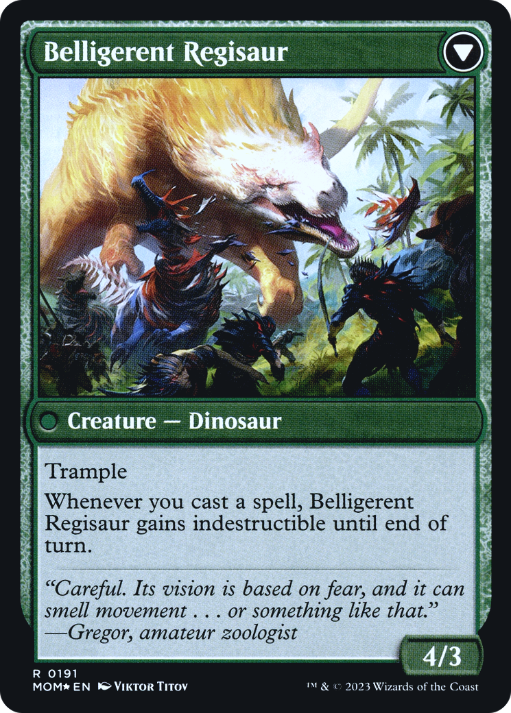 Invasion of Ixalan // Belligerent Regisaur (PRE-191) - March of the Machine Promos Foil