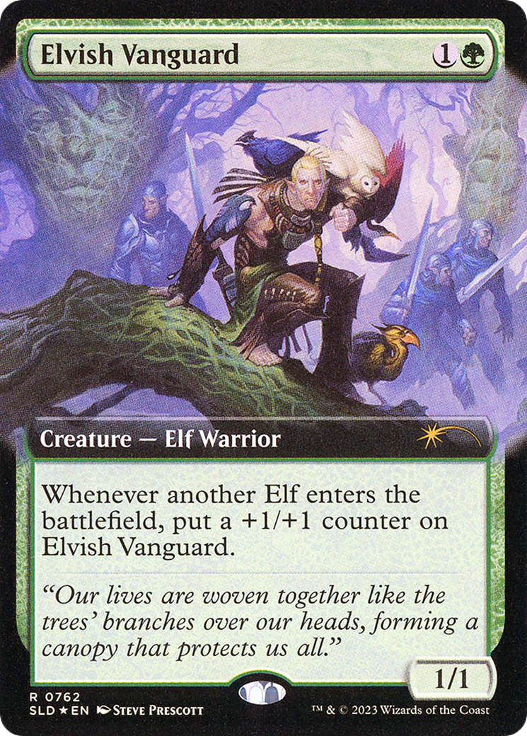 Elvish Vanguard (SLD-762) - Secret Lair Drop: (Extended Art) Foil