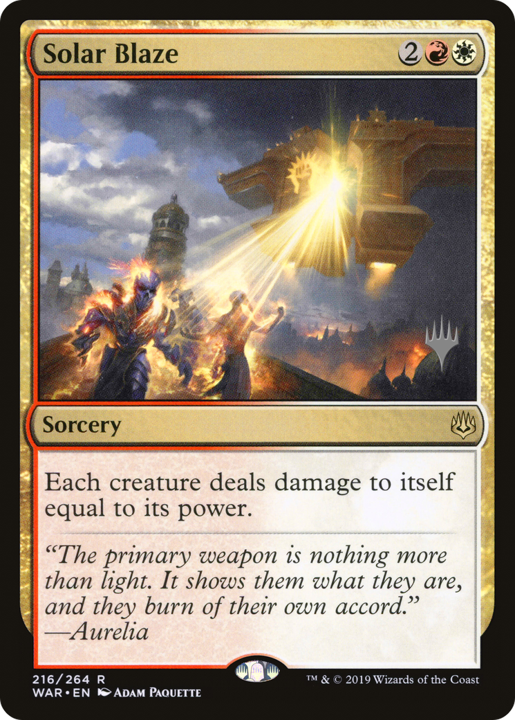 Solar Blaze (PPELD-216) - War of the Spark Promos Foil