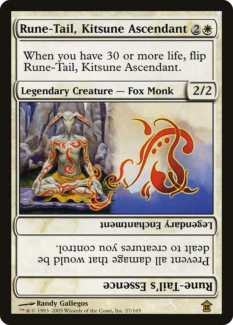 Rune-Tail, Kitsune Ascendant // Rune-Tail's Essence (SOK-027) - Saviors of Kamigawa Foil