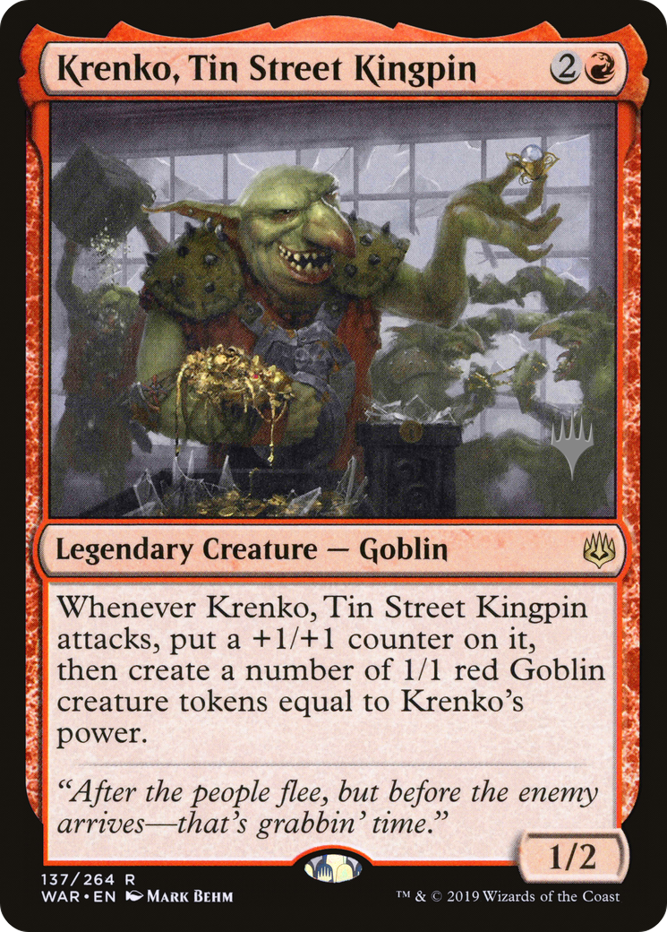Krenko, Tin Street Kingpin (PPELD-137) - War of the Spark Promos