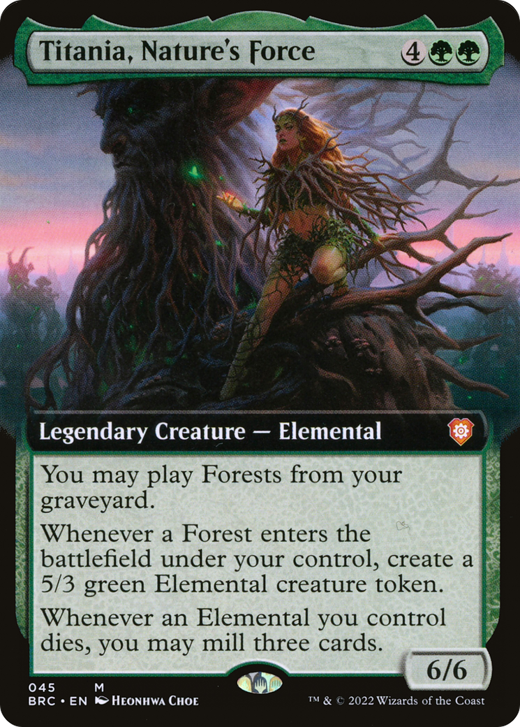 Titania, Nature's Force (BRC-045) - The Brothers' War Commander: (Extended Art) Foil