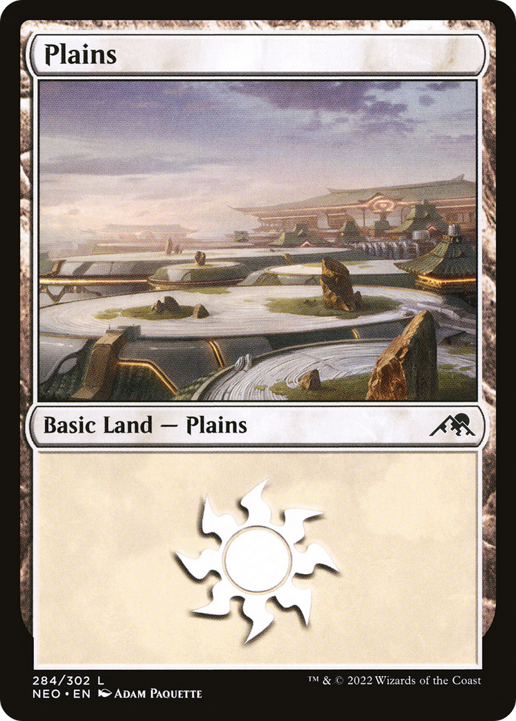 Plains (NEO-284) - Kamigawa: Neon Dynasty Foil