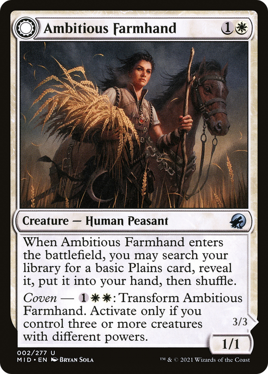 Ambitious Farmhand // Seasoned Cathar (MID-002) - Innistrad: Midnight Hunt: (Double Faced Transform) Foil