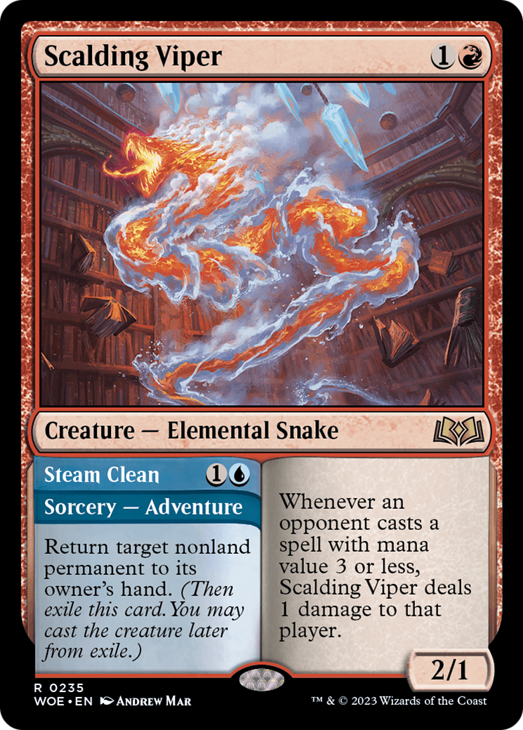 Scalding Viper // Steam Clean (WOE-235) - Wilds of Eldraine Foil
