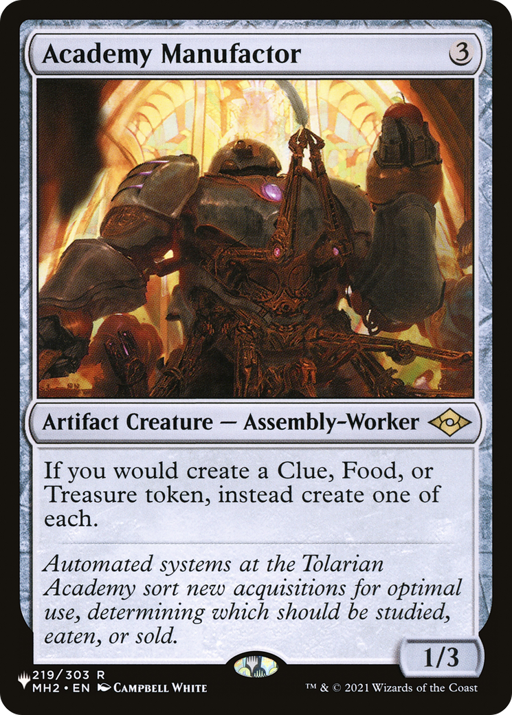 Academy Manufactor (LIST-MH2-219) - The List
