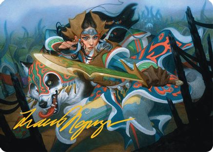 Eshki Dragonclaw Art Card (23/54) (Gold-Stamped Signature) (AATDM-023) - Art Series: Tarkir: Dragonstorm