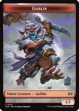 Goblin // Warrior Double-Sided Token (TDM-12 // 13) - Tarkir: Dragonstorm