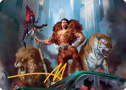 Kraven, Proud Predator Art Card (Gold-Stamped Signature) (AASPM-028) - Art Series: Marvel's Spider-Man