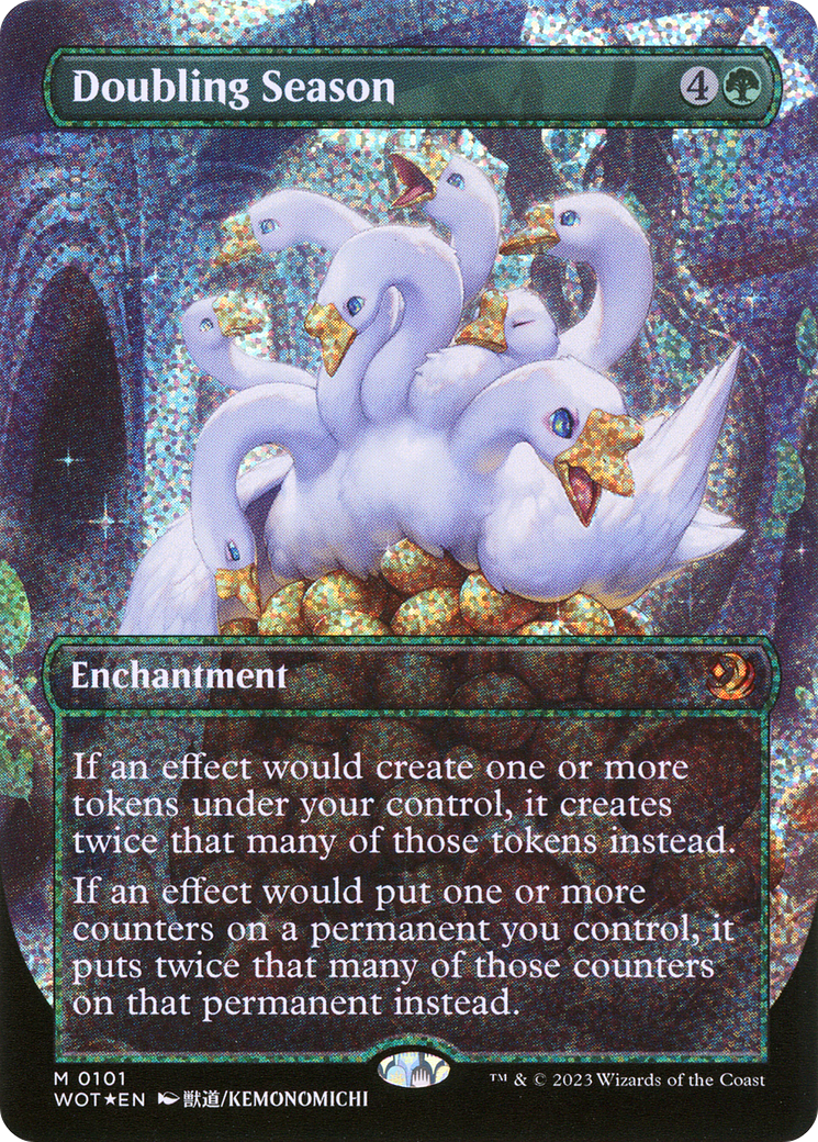 Doubling Season (WOT-101) - Wilds of Eldraine: Enchanting Tales (Borderless) Foil