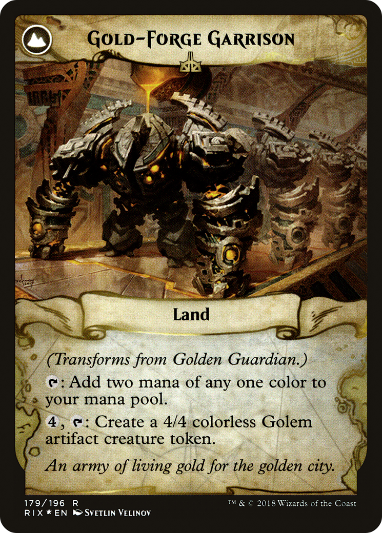 Golden Guardian (PRE-179) - Rivals of Ixalan Promos: (compasslanddfc) Foil