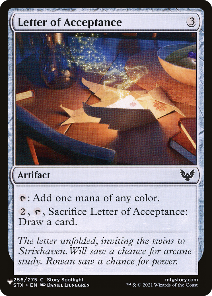 Letter of Acceptance (LIST-256/275) - The List
