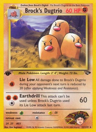 Brock's Dugtrio 022/132 - Unlimited Gym Challenge - Rare