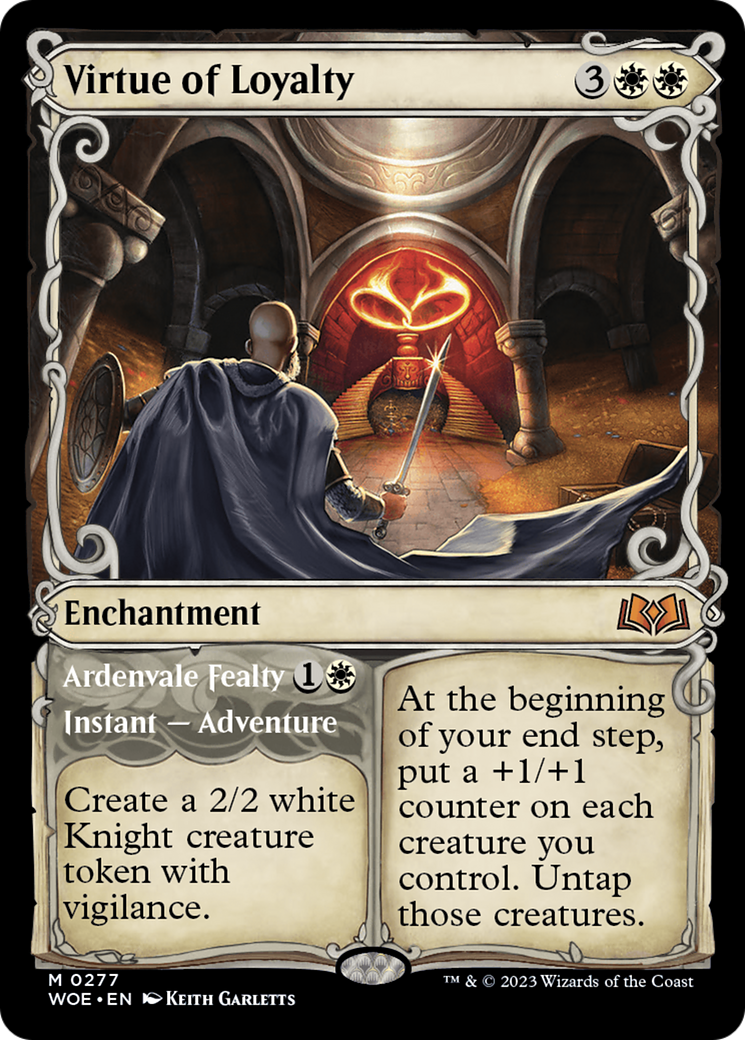 Virtue of Loyalty // Ardenvale Fealty (WOE-277) - Wilds of Eldraine: (Showcase) Foil