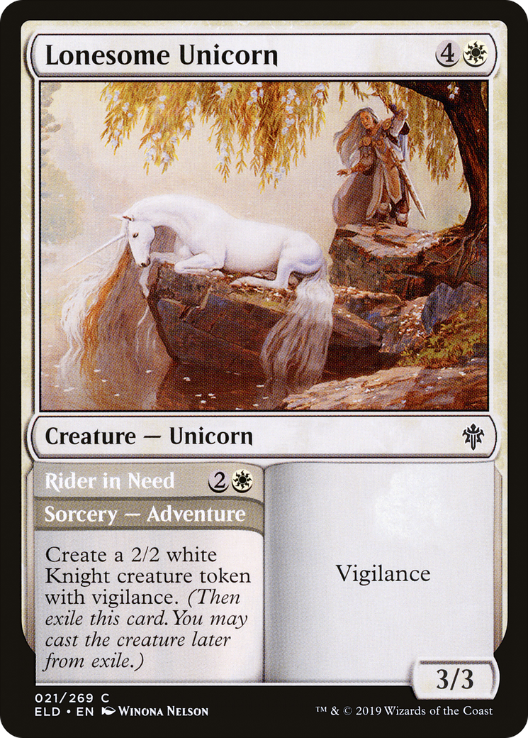 Lonesome Unicorn // Rider in Need (ELD-021) - Throne of Eldraine