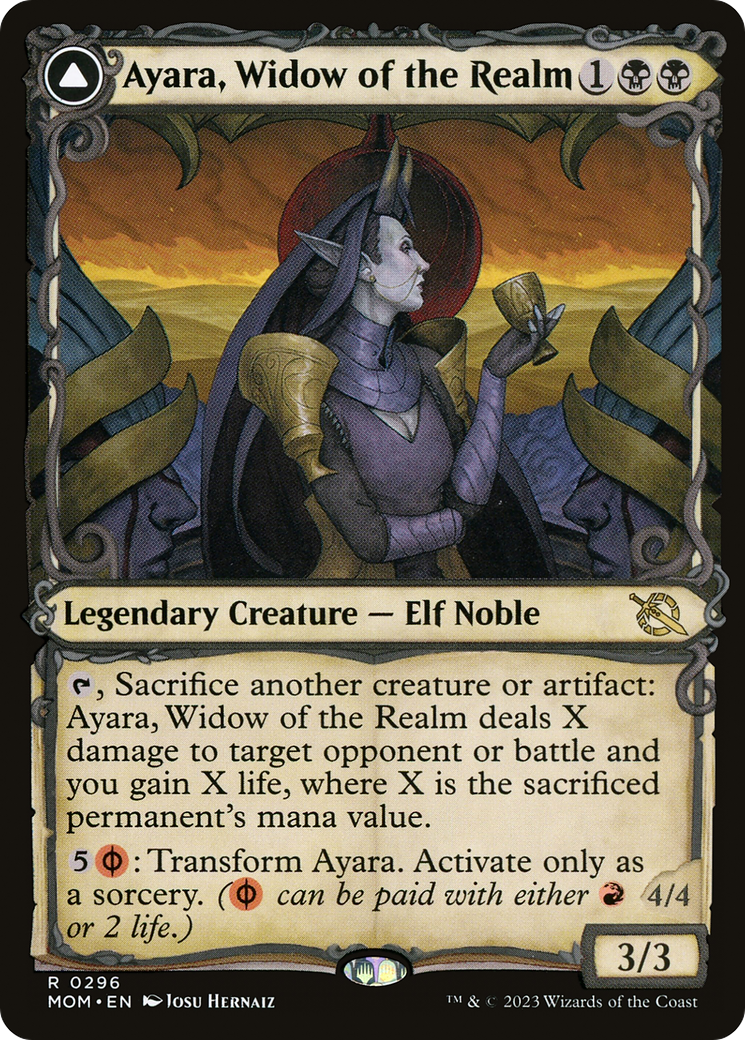 Ayara, Widow of the Realm // Ayara, Furnace Queen (MOM-296) - March of the Machine: (Showcase) Foil