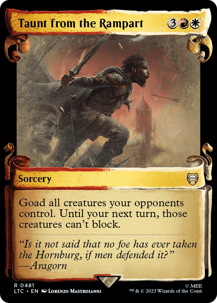 Taunt from the Rampart (LTC-481) - Tales of Middle-earth Commander: (Showcase) Foil