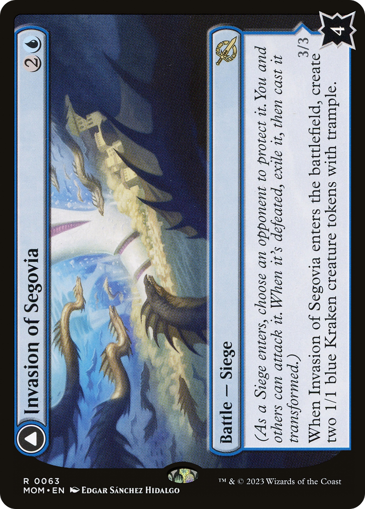 Invasion of Segovia // Caetus, Sea Tyrant of Segovia (MOM-063) - March of the Machine Foil