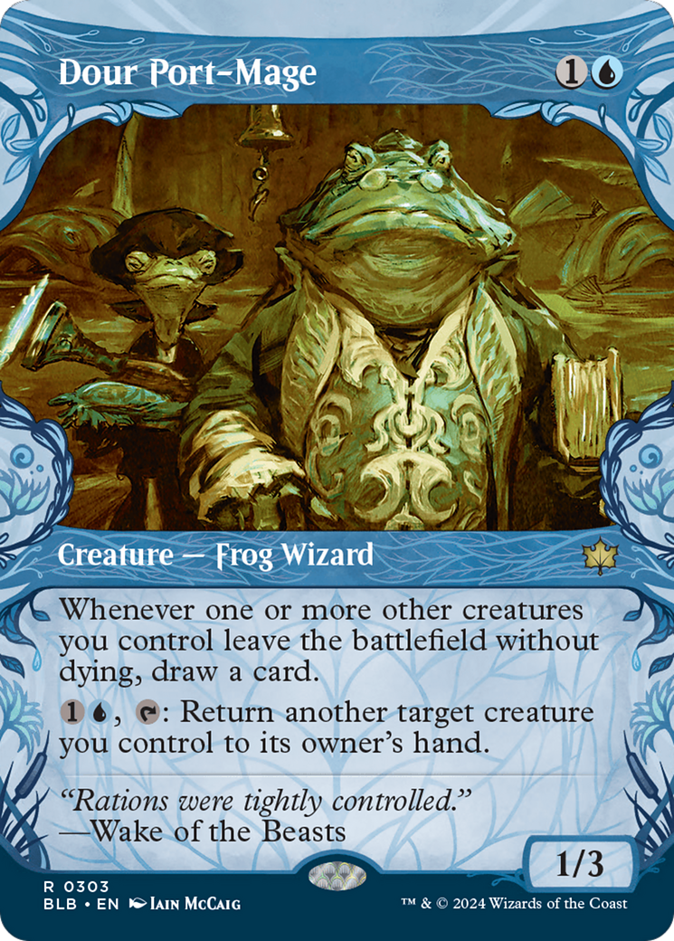 Dour Port-Mage (BLB-303) - Bloomburrow: (Showcase) (Borderless)