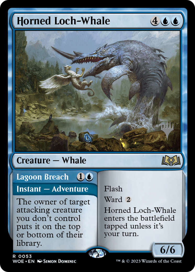 Horned Loch-Whale // Lagoon Breach (PPWOE-053) - Wilds of Eldraine Promos