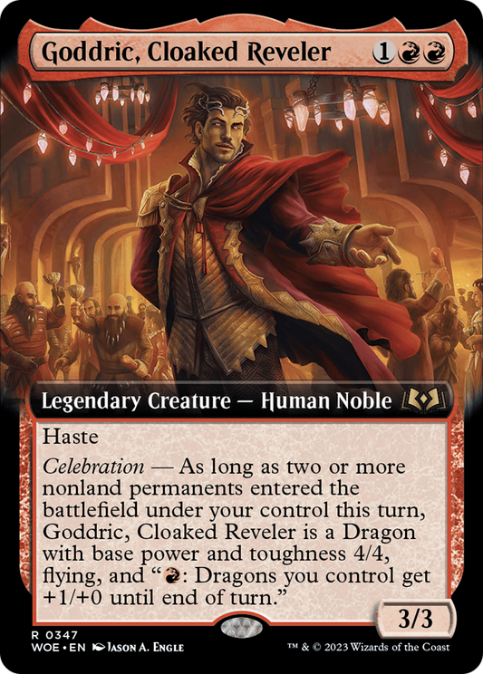 Goddric, Cloaked Reveler (WOE-347) - Wilds of Eldraine: (Extended Art) Foil