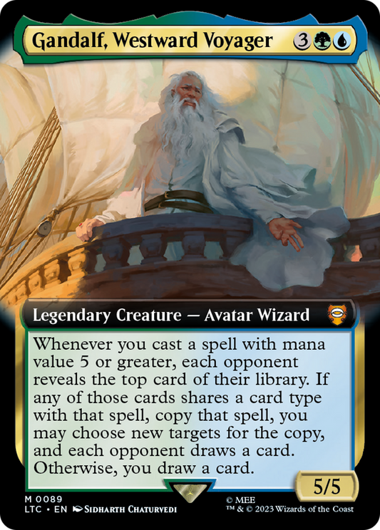 Gandalf, Westward Voyager (LTC-089) - Tales of Middle-earth Commander: (Extended Art)
