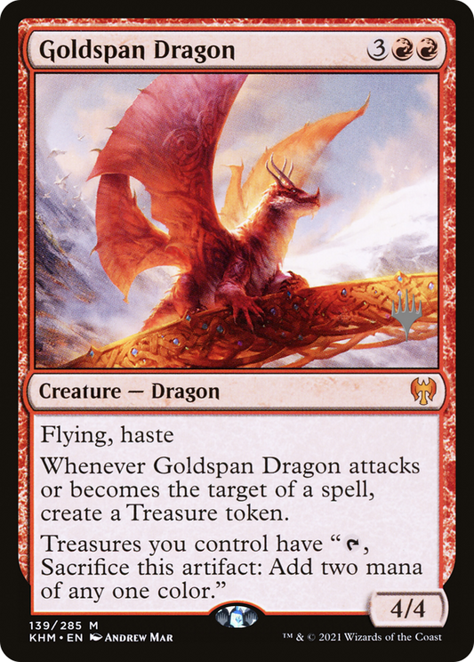 Goldspan Dragon (PPKHM-139) - Kaldheim Promos Foil