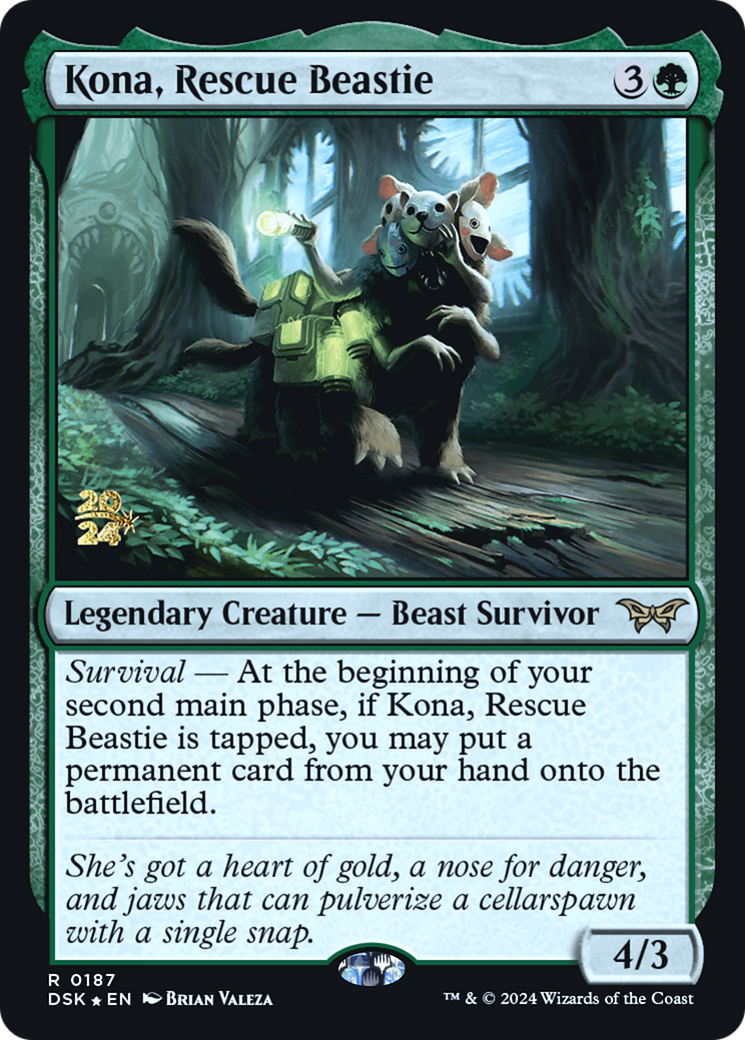 Kona, Rescue Beastie (PRE-187) - Duskmourn: House of Horror Promos Foil