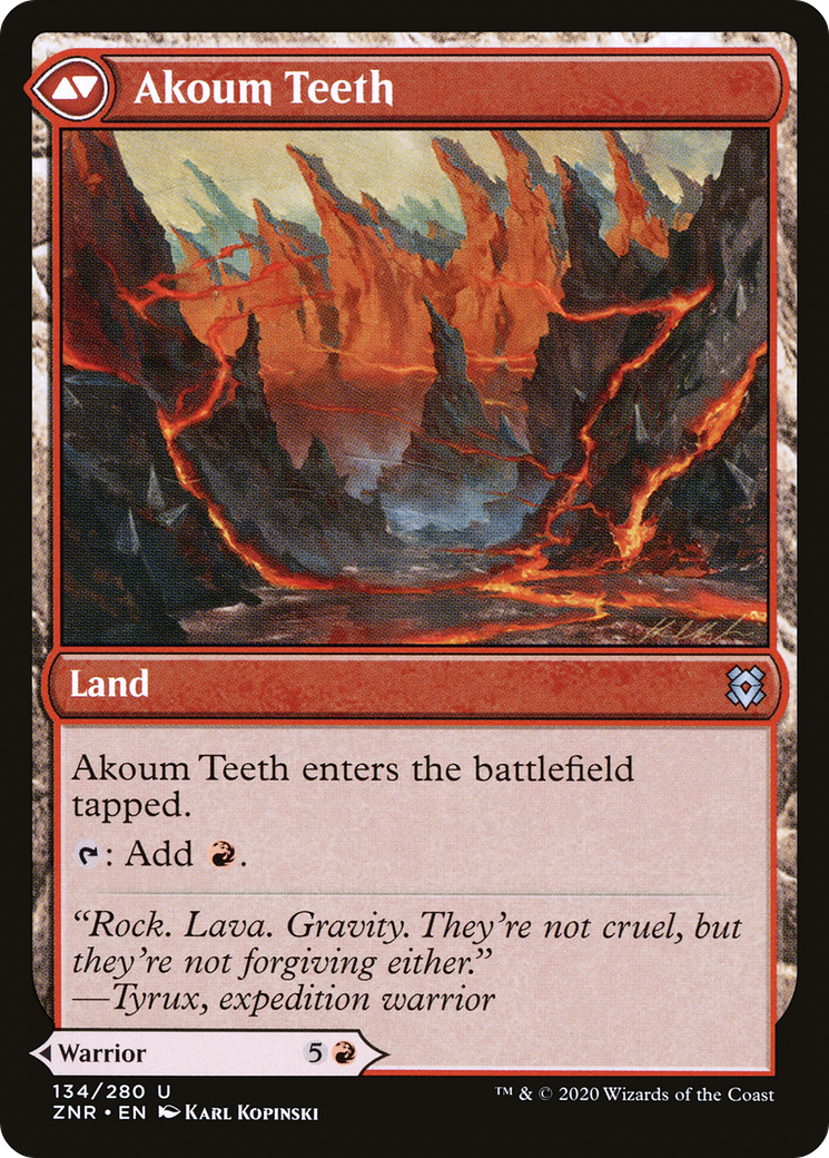 Akoum Warrior // Akoum Teeth (ZNR-134) - Zendikar Rising Foil