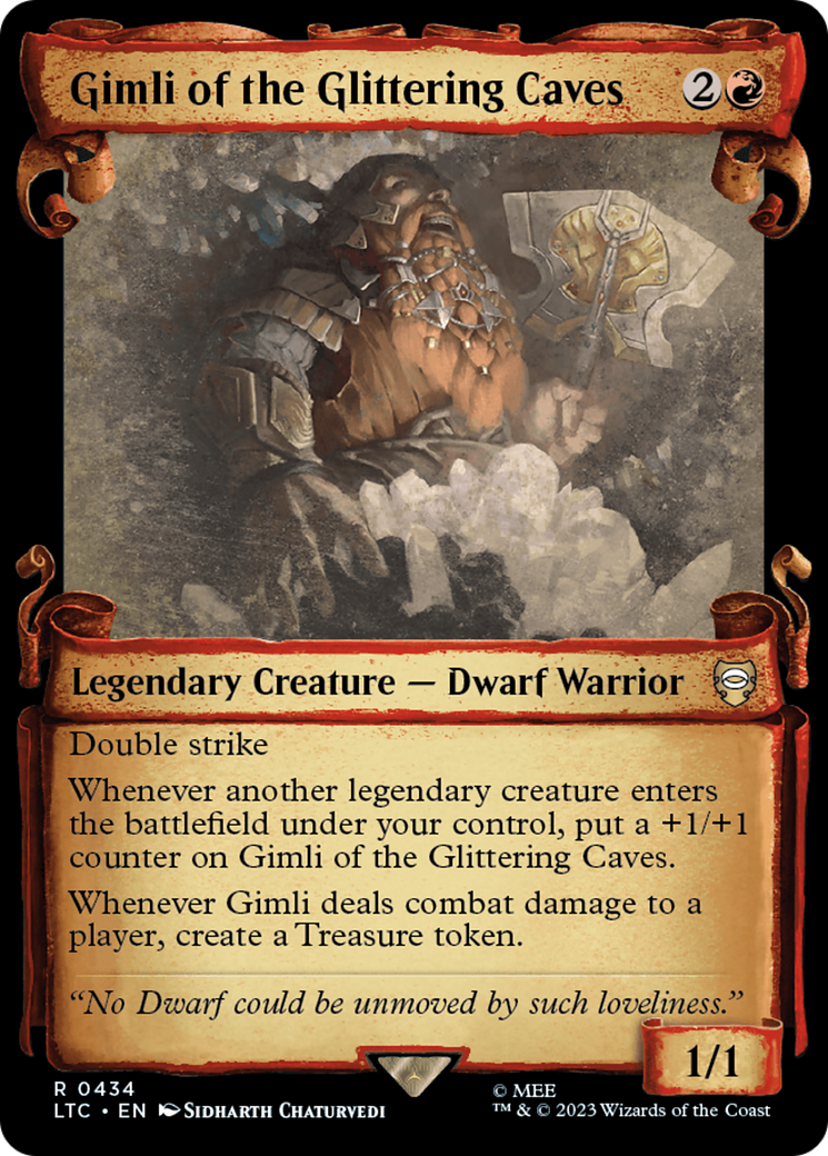 Gimli of the Glittering Caves (LTC-434) - Tales of Middle-earth Commander: (Showcase) Foil
