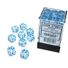 Dice Chessex 36D6 Borealis: Icicle/Light Blue