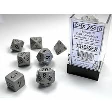 Dice Chessex 7-Dice Set Opaque: Dark Grey / Black