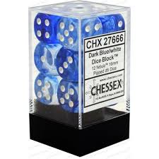 Dice Chessex 12D6 Nebula: Dark Blue/White