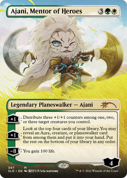 Ajani, Mentor of Heroes (SLD-397) - Secret Lair Drop (Borderless) Foil