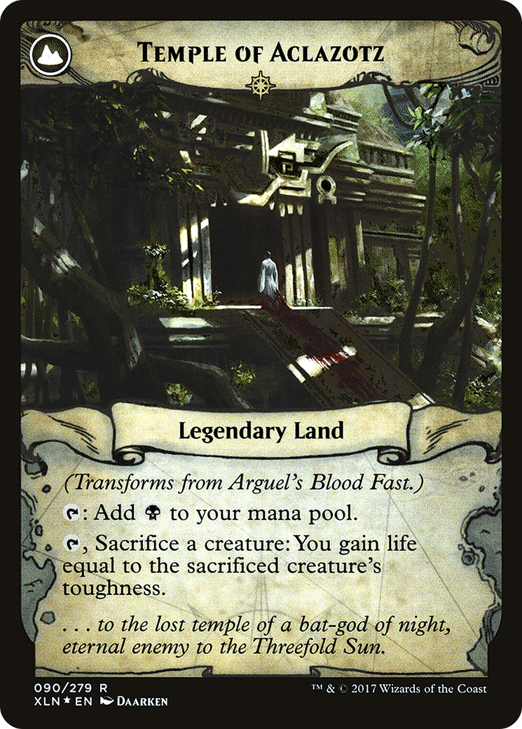 Arguel's Blood Fast // Temple of Aclazotz (PRE-90S) - Ixalan Promos Foil