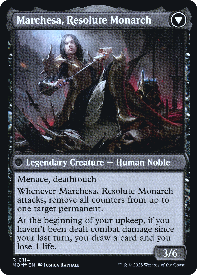 Invasion of Fiora // Marchesa, Resolute Monarch (PRE-114) - March of the Machine Promos Foil