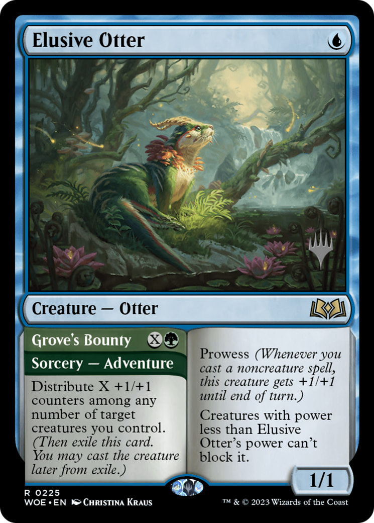 Elusive Otter // Grove's Bounty (PPWOE-225) - Wilds of Eldraine Promos Foil
