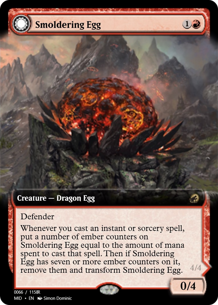 Smoldering Egg // Ashmouth Dragon (PRM-94012) - Magic Online Promos Foil