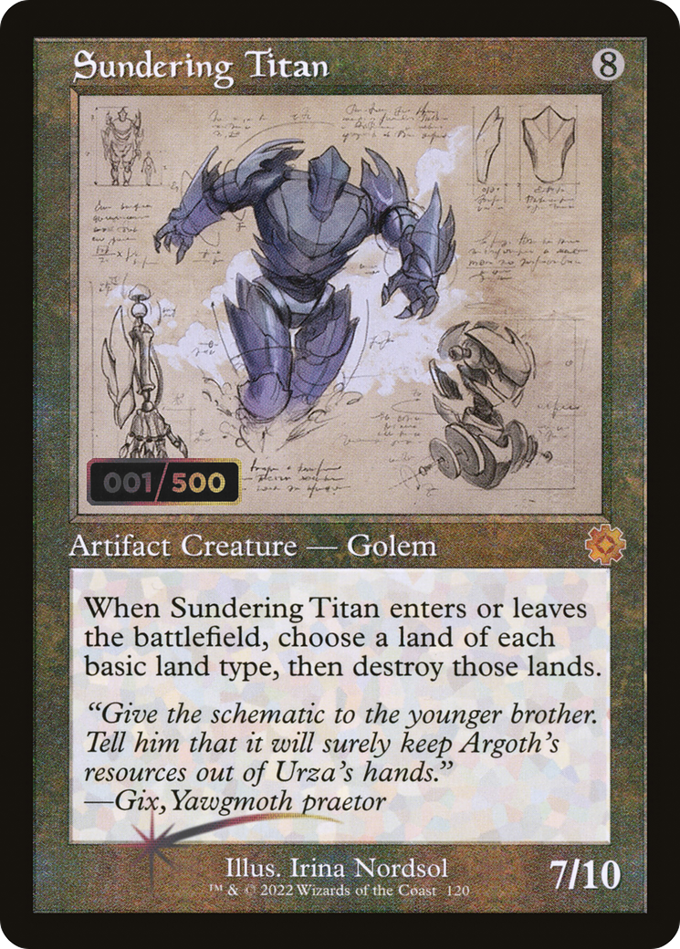 Sundering Titan (BRR-120) - The Brothers' War Retro Artifacts Foil