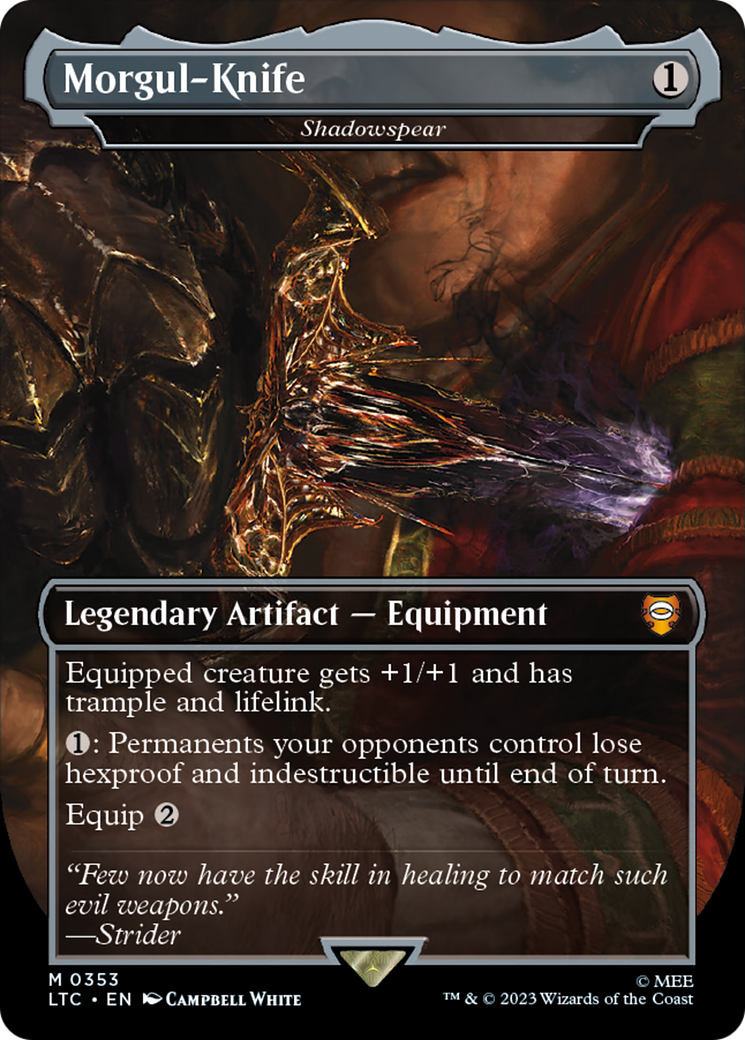 Shadowspear (LTC-353) - Tales of Middle-earth Commander / Morgul-Knife (Borderless) Foil